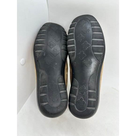 Coach Aianna sz 6B Women's Tan Suede Slip-On Loafers Made Italy Black Soles - Picture 6 of 10